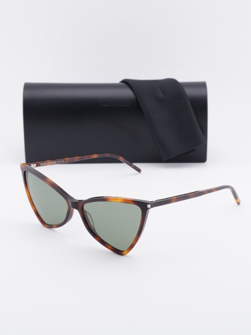 Saint Laurent SL475 JERRY 002 Geometric Sunglasses - Havana / Green